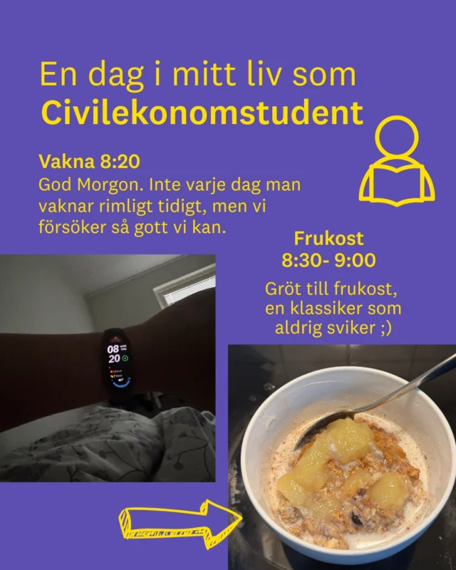 Hej allihopa och glad valborg på er! 

Idag tänkte jag dela med mig av hur en dag i mitt liv som civilekonomstudent kan se ut!
Alla dagar ser inte likadana ut, däremot försöker jag att se till att plugget och träning blir gjort.

Eftersom jag just nu skriver mitt examensarbete är mitt pluggande väldigt självständigt och det innebär att jag kan planera mina dagar nästa exakt som jag vill, vilket för mig är en lyx!
/Lukman