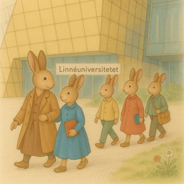 🐣✨ Glad påsk från sagolika Linnéuniversitetet!

I påskens anda har vi tagit hjälp av AI för att skapa en annorlunda bildserie – där Linnéuniversitetets miljöer möter den magiska stilen från Beatrix Potters värld.

Våra campus som små illustrerade sagor – där natur, nyfikenhet och kunskap går hand i hand.

Vi önskar er en lugn och inspirerande påskhelg! 💛

(Bilderna är skapade med hjälp av ChatGPT)