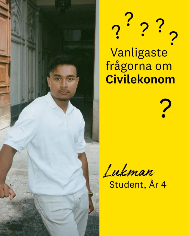 Hej på er och hoppas ni har en bra tisdag! 

När jag är ute på mässor brukar jag få en rad frågor om hur det är att plugga till civilekonom och därför tänkte jag lyfta de vanligaste frågorna nästan alla brukar ställa mig. Jag hoppas detta kan göra så att ni får en lite bättre uppfattning om hur det är att plugga till civilekonom. 

Skulle det vara så att ni har några andra frågor eller funderingar gällande civilekonomprogrammet så är det bara att ni kommenterar det så kan jag se till att besvara dom! 

Ha det gott så syns vi snart igen!
/Lukman