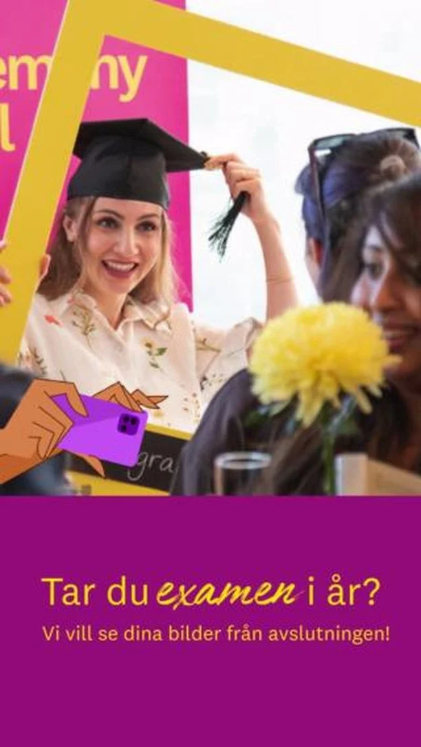 Grattis till alla som tar examen i år! 

Vi vill hylla er genom att dela era bästa examensbilder. Skicka dina bilder till oss via DM så gör vi ett bildspel veckan efter alla avslutningar. 

Låt oss fira tillsammans och fylla vårt flöde med examensbilder!