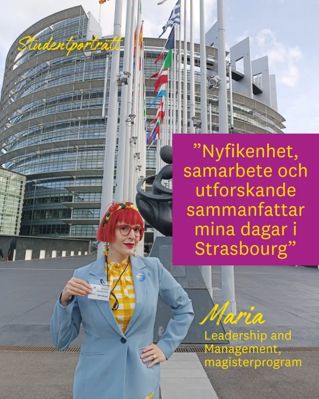 💬 "Det är svårt att greppa konceptet att arbeta intensivt i tre dagar på en plats som har så stor påverkan på miljontals människors liv."�
Maria, student vid Linnéuniversitetet, representerade både universitetet och EUniWell på European Student Assembly (ESA25) i Strasbourg i våras.
🇪🇺
Här samlades studenter från hela Europa för att diskutera och ta fram policyförslag som rör aktuella EU-frågor – i Marias fall: kopplingen mellan akademisk press och psykisk hälsa.
🌍 
Förutom arbetet i Europaparlamentet hann hon också upptäcka Strasbourgs kulturarv, promenera över till tyska Kehl och möta människor med helt olika bakgrunder – men med ett gemensamt engagemang för ungas välmående.
– En sammanfattning av min ESA25-upplevelse är: nyfikenhet, samarbete och utforskande, säger Maria.
