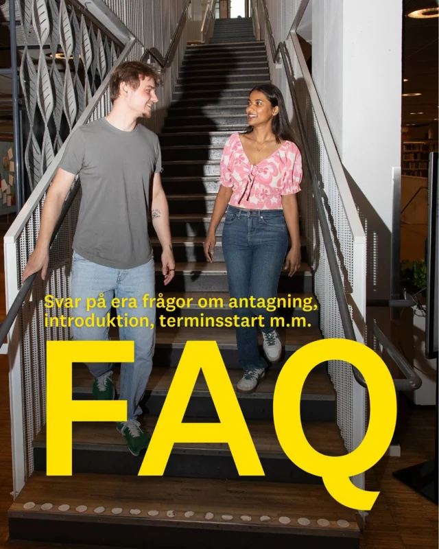 Ni ställde era frågor i vår story - här kommer svaren på de mest ställda 💬 PS. I våra highlights hittar du svar på ännu fler vanliga frågor om antagning, terminsstart och studier 💛