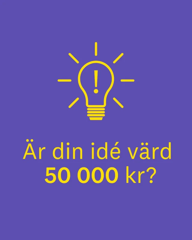 💡 Har du en idé som kan förändra någons vardag, lösa ett problem – eller kanske bli nästa stora grej?
Nu kan du som student få 50 000 kr för att ta din idé vidare! 🙌
Linnéuniversitetets innovationsutlysning 2025 är öppen – och riktar sig till dig som är student med en idé som kan göra skillnad.

Det kan vara en app, en produkt, en tjänst eller något helt annat.

👉 Sök senast 15 september.
👉 Du kan söka själv eller i grupp.
👉 Allt du behöver är en bra idé och vilja att göra den verklig.

Läs mer på: lnu.se/medarbetare/forskare/forskare5/lnu-innovation/innovationsutlysning/