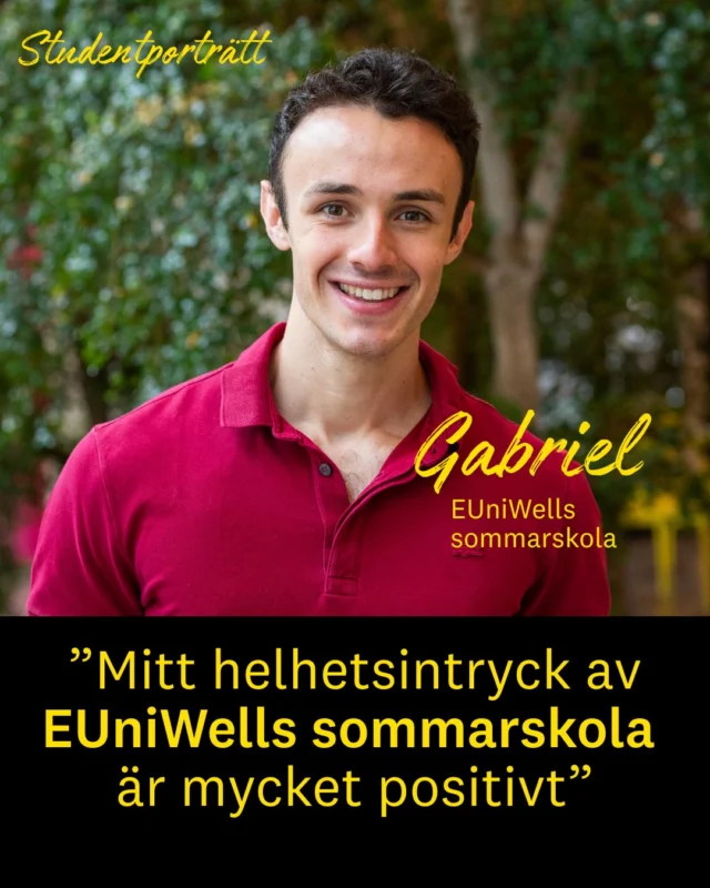 Gabriel Hofmann drömmer om att bli diplomat. Nu i sommar har han läst kursen Tematisk fördjupning: uthållig demokrati och samhällsstyrning som är en del av EUniWell:s sommarskola vid Linnéuniversitetet.�⠀�
– Jag ville upptäcka det svenska akademiska systemet, som är känt för sin tvärvetenskapliga och studentcentrerade undervisning.�⠀�

Gabriel lyfter fram den internationella miljön, de engagerade föreläsarna och inte minst de kulturella inslagen – från museibesök till svenska fikapauser.�
– Mitt helhetsintryck av kursen är mycket positivt. Seminariet är oerhört intressant, och jag uppskattar särskilt mångfalden bland gästföreläsarna, som kommer från olika länder som Kosovo, Sydafrika och Spanien