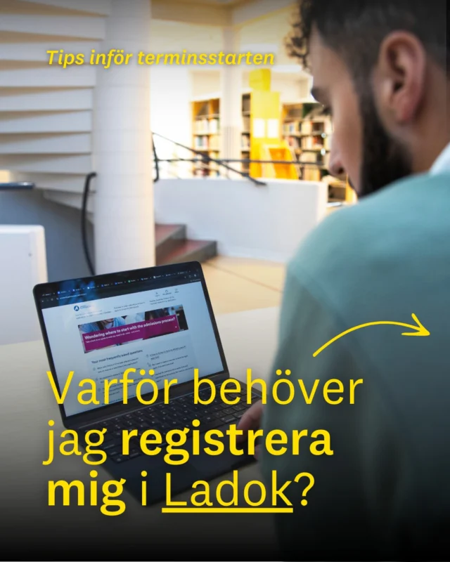Tips inför terminsstarten - kom ihåg att registrera dig i Ladok! Svep till höger för att få reda på mer om varför det är viktigt att registrera sig, samt hur du gör det 💛  #linneuniversitetet #thechangemakers #pluggapålnu