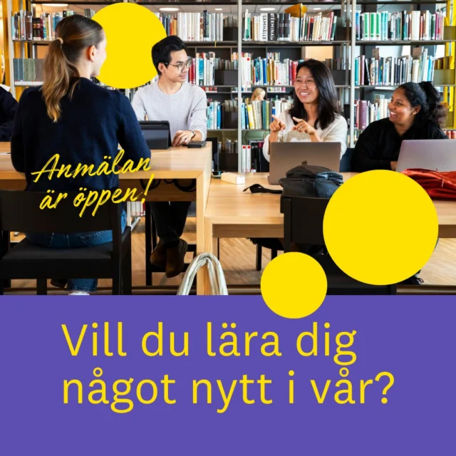 Vad vill du lära dig i vår? Idag öppnar anmälan till vårens kurser och program.

Oavsett om du söker ny kunskap, karriärmöjligheter eller personlig utveckling, har vi något för dig. Sök redan idag!