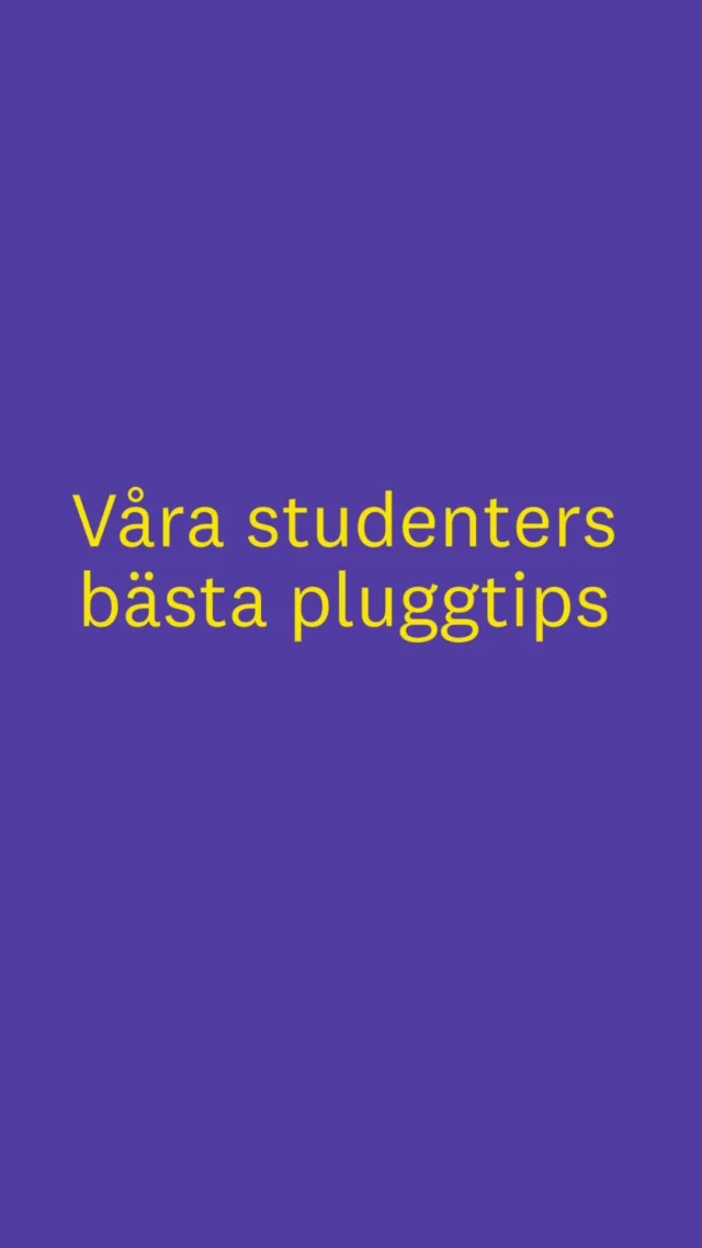 ✨ Plugga smartare, inte hårdare ✨

“Biblioteket, pomodoro, färgglada anteckningar…” – och såklart att komma ihåg pauserna 💛
Vi frågade om era bästa pluggtips på max tre ord – och som ni levererade!
Tusen tack till alla som bidragit. Vi har samlat era tips i ett klipp - så hjälper ni alla varandra! 
🎥