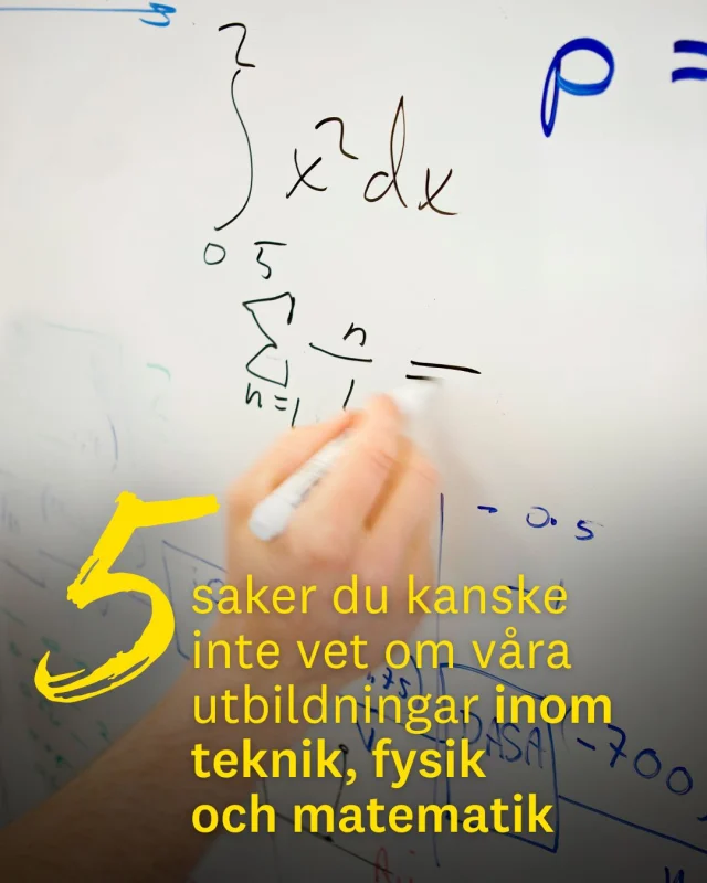 Att plugga teknik, fysik eller matematik handlar om mer än föreläsningar och tentor.
Det handlar om att förstå världen – och vara med och förändra den. 🔧📐🌍

Idag lyfter vi fem saker som många inte vet om våra utbildningar inom teknik, fysik och matematik.
Swipe och upptäck vad som kan vänta 👀