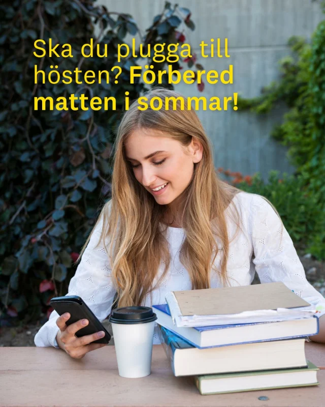 Vill du plugga vidare, men känner dig osäker på matten?
📚
Du är inte ensam. Och du behöver inte börja med stress, du kan börja med rätt förutsättningar.
💛
Våra sommarkurser i förberedande matematik ger dig en grundlig genomgång av gymnasiematten. Och du kan ta det din takt. Föreläsningar finns inspelade. Inlämningar görs online. Tentamen skrivs digitalt. Det innebär att du även kan kombinera kursen med jobb eller annat.
💻🌿
Det här är inte en kurs som ger särskild behörighet. Det är en kurs som ger självförtroende inför höstens plugg. 
🚀
Antagningen till sommarkurserna är öppen nu, så sök redan idag.