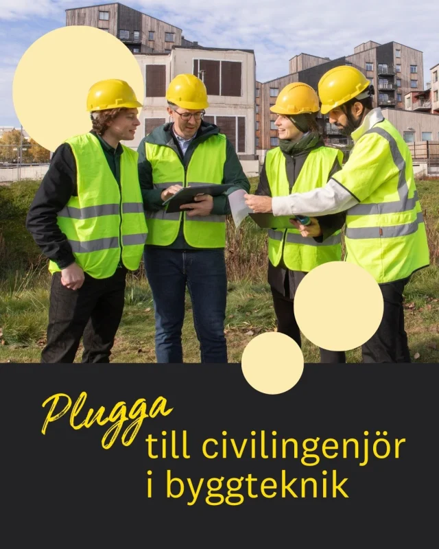Visste du att… du kan vara med och bygga framtidens samhälle? 
🏗️
Pluggar du till civilingenjör i byggteknik lär du dig hur man konstruerar hållbara byggnader och smarta lösningar för framtidens städer.

Under utbildningen jobbar du bland annat med:
🪵 konstruktion i trä, stål och betong
🏡 energieffektiva byggnader
📐 byggfysik och konstruktionsteknik
➗ matematik, programmering och naturvetenskap

Du jobbar också i projekt med koppling till byggbranschen och aktuell forskning.

Kort sagt: en utbildning för dig som vill vara med och forma hur vi bygger och lever i framtiden. 🌍