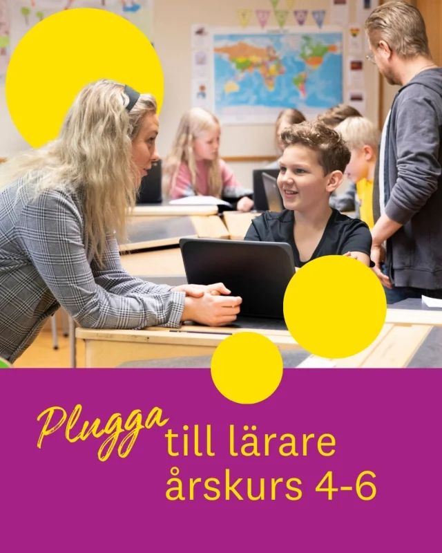 På grundlärarprogrammet för årskurs 4–6 med verksamhetsintegrerad profil får du följa med in i klassrummet redan första terminen. Och sen varvar du studier med tid på övningsskola under hela utbildningen. Det innebär att teori och praktik hänger ihop och du läser om ledarskap, lärande och bedömning samtidigt som du får se, testa och reflektera i verkliga undervisningssituationer.

Du fördjupar dig i svenska, matematik och engelska samt väljer inriktning mot SO eller NO och teknik. Samtidigt tränar du på att planera lektioner, skapa studiero och möta en åldersgrupp där skillnaderna kan vara stora.

Genom att följa samma skola under en längre tid får du se hur elever växer, både i kunskap och som personer. Steg för steg växer också din egen lärarroll fram. 

Ta chansen och sök en lärarutbildning redan idag!