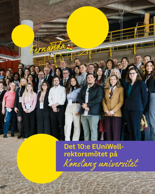Tjena, hi, hola! 👋
💛Att representera Linnéuniversitetets studenter vid EUniWell:s 10:e rektorsmöte i Konstanz var en fantastisk upplevelse!
💫EUniWell är en europeisk universitetsallians som samlar 12 universitet i Europa och skapar möjligheter för akademiskt samarbete, studentmobilitet och gemensamma projekt med fokus på välmående, utbildning och hållbarhet.
Under denna upplevelse fick jag möjlighet att träffa studenter och representanter från olika länder, utbyta idéer och utforska hur vi kan stärka samarbetet inom alliansen.
Du kan också bli en del av EUniWell! 🌿
🫵Vill du också få en internationell erfarenhet? Kolla in EUniWell! 🌼
/Fernanda, sociala medie-ambassadör 💛