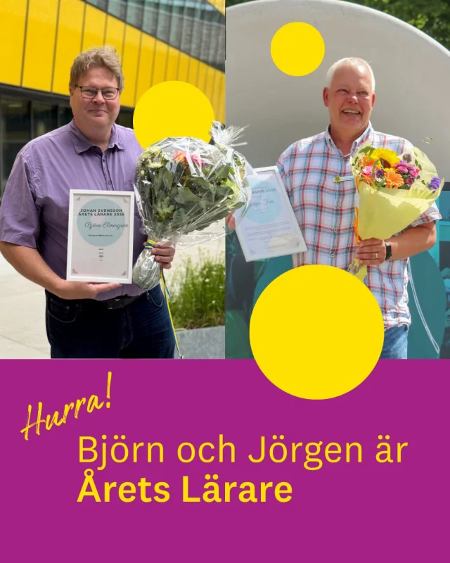 🎉Årets lärare 2026 är utsedda! 🎉

Varje år uppmärksammar Linnekåren de lärare som gjort särskilt stort avtryck hos våra studenter. Utmärkelsen bygger helt på studenternas nomineringar och motiveringar och årets vinnare har verkligen berört, inspirerat och stöttat sina studenter på ett extraordinärt sätt.

I Växjö går utmärkelsen till Jörgen Fors, som hyllas för sitt pedagogiska sätt att undervisa, sitt engagemang och sin förmåga att göra även komplexa ämnen begripliga och inspirerande. Studenterna beskriver honom som en lärare som ser alla, skapar motivation och får dem att våga tro på sin egen förmåga.

I Kalmar tilldelas utmärkelsen Björn Elmgren, som lyfts fram för sitt engagemang, sin värme och sin förmåga att skapa en inkluderande och trygg studiemiljö. Genom sin kreativitet, humor och passion för ämnet inspirerar han studenter att utvecklas och känna sig välkomna.

Stort grattis till Jörgen och Björn, och tack för ert fantastiska arbete för våra studenter! 🌟👏
